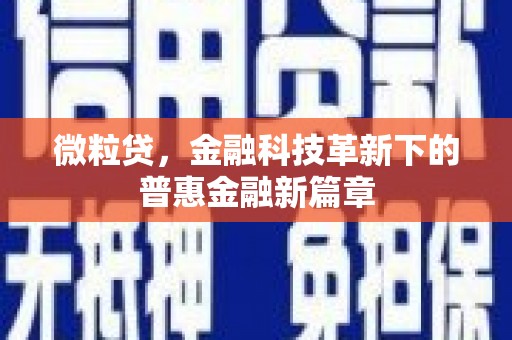 沂水微粒贷，金融科技革新下的普惠金融新篇章
