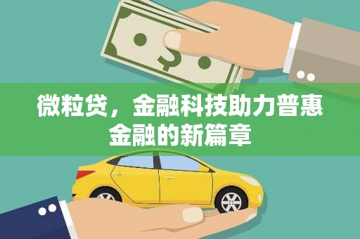 沂水微粒贷，金融科技助力普惠金融的新篇章