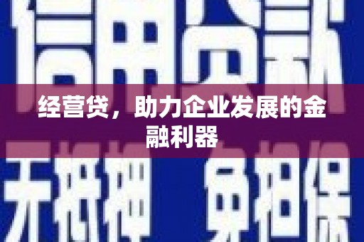 沂水经营贷，助力企业发展的金融利器