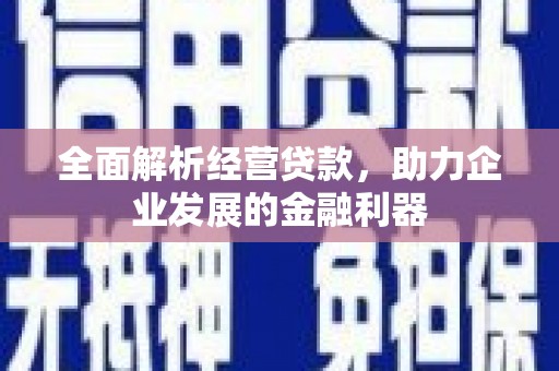 沂水全面解析经营贷款，助力企业发展的金融利器