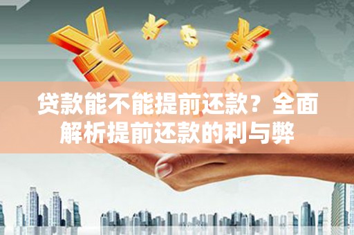沂水贷款能不能提前还款？全面解析提前还款的利与弊
