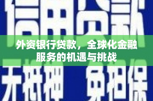 沂水外资银行贷款，全球化金融服务的机遇与挑战