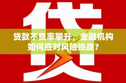 沂水贷款不良率攀升，金融机构如何应对风险挑战？