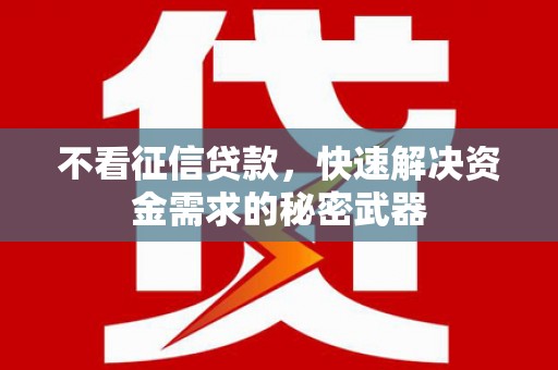 沂水不看征信贷款，快速解决资金需求的秘密武器