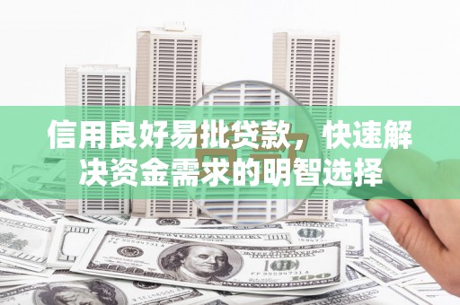 沂水信用良好易批贷款，快速解决资金需求的明智选择