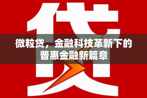 沂水微粒贷，金融科技革新下的普惠金融新篇章