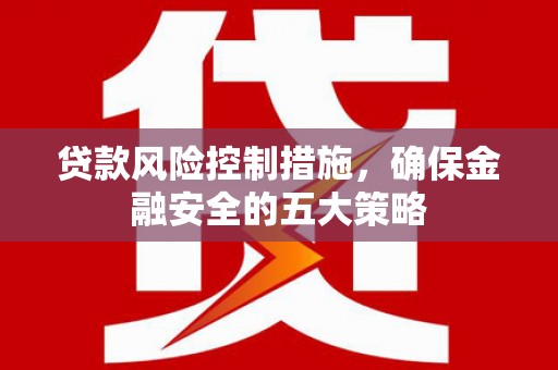 沂水贷款风险控制措施，确保金融安全的五大策略