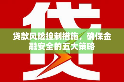 沂水贷款风险控制措施，确保金融安全的五大策略