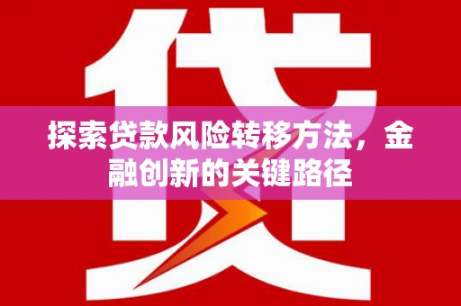 沂水探索贷款风险转移方法，金融创新的关键路径