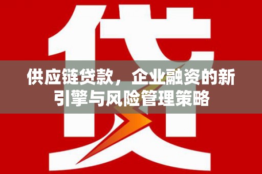 沂水供应链贷款，企业融资的新引擎与风险管理策略