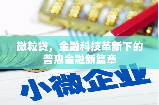 沂水微粒贷，金融科技革新下的普惠金融新篇章
