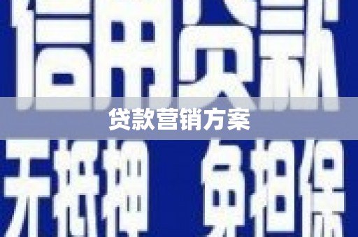 沂水贷款营销方案